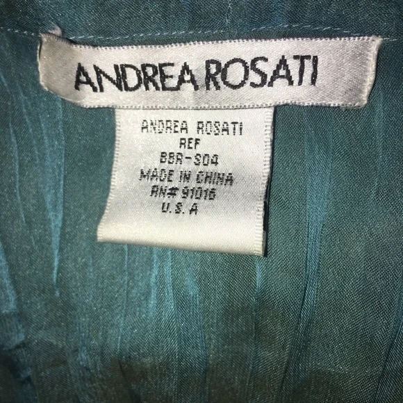 Andrea‎ Rosati Teal Fitted V Neck Blouse L EUC - Picture 6 of 11